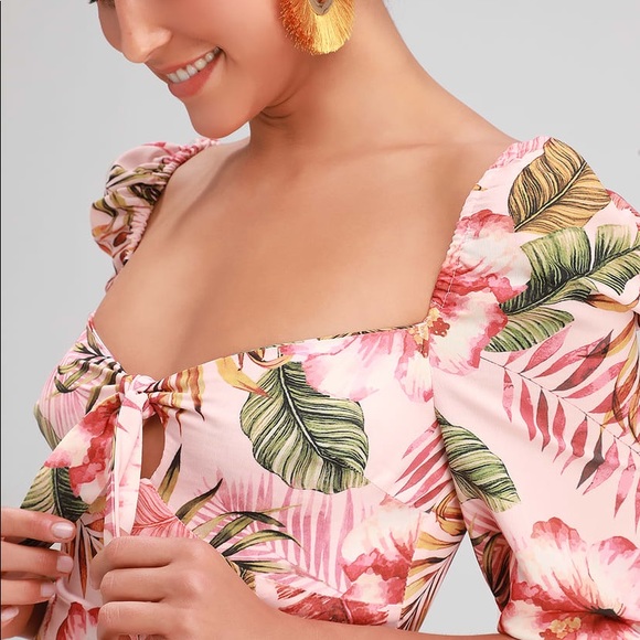 Pink Tropical Dress - Picture 3 of 4